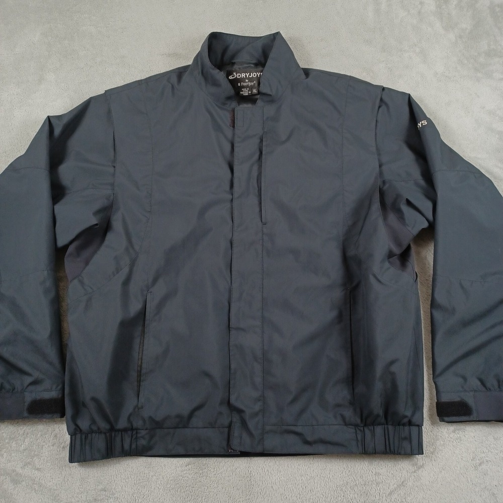Footjoy Sweater‎ Mens XL Black Dryjoy Golf Full Zip Pockets Outdoor